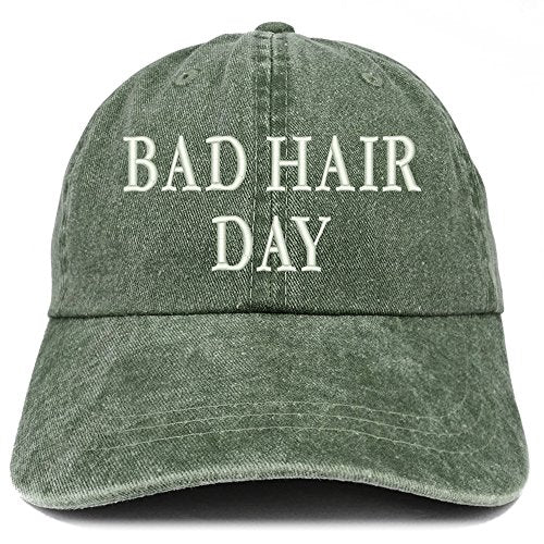 Trendy Apparel Shop Bad Hair Day Embroidered 100% Cotton Baseball Cap