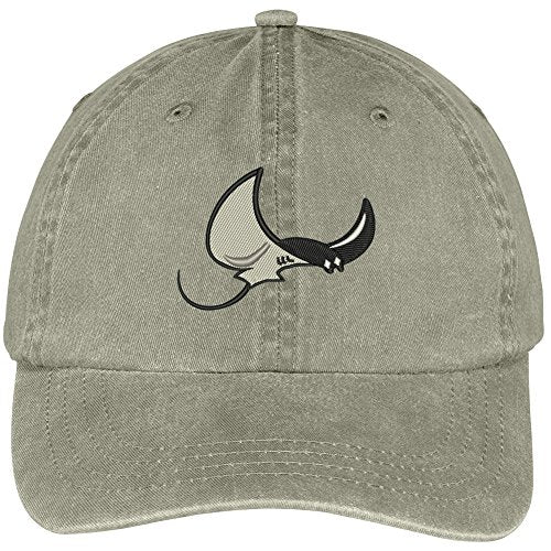 Trendy Apparel Shop Stingray Mascot Embroidered Cotton Washed Baseball Cap