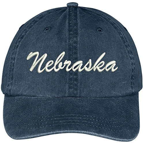 Trendy Apparel Shop Nebraska State Embroidered Low Profile Adjustable Cotton Cap