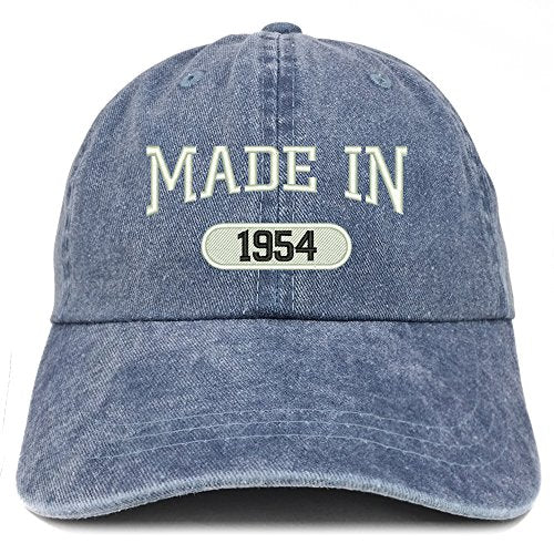 Trendy Apparel Shop Made in 1954 Embroidered 67th Birthday Washed Baseball Cap