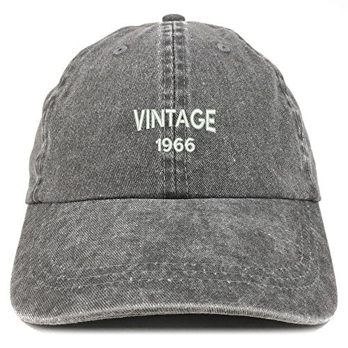 Trendy Apparel Shop Small Vintage 1966 Embroidered 55th Birthday Washed Pigment Dyed Cap