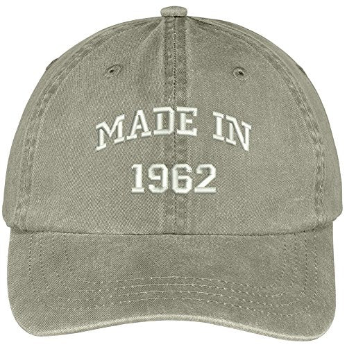 Trendy Apparel Shop Made in 1962-57th Birthday Embroidered Washed Cotton Baseball Cap