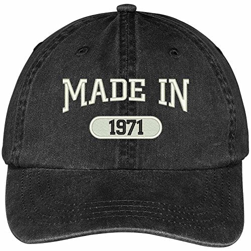 Trendy Apparel Shop 48th Birthday - Made in 1971 Embroidered Low Profile Washed Cotton Baseball Cap