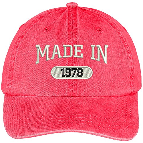 Trendy Apparel Shop 41st Birthday - Made in 1978 Embroidered Low Profile Washed Cotton Baseball Cap