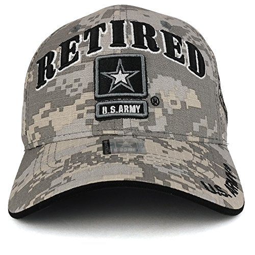 Trendy Apparel Shop US Army Retired Embroidered Officially Licensed Military Ripstop Baseball Cap