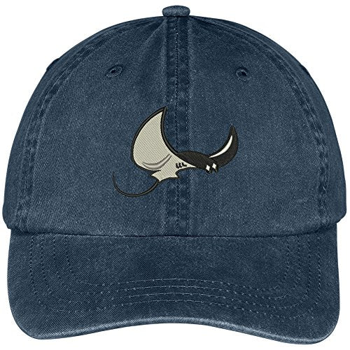 Trendy Apparel Shop Stingray Mascot Embroidered Cotton Washed Baseball Cap