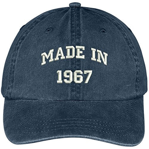 Trendy Apparel Shop Made in 1967-52nd Birthday Embroidered Washed Cotton Baseball Cap