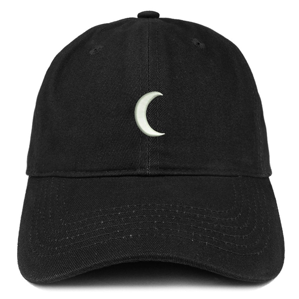 Trendy Apparel Shop Crescent Moon Embroidered Soft Low Profile Adjustable Cotton Cap