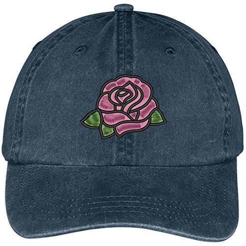 Trendy Apparel Shop Single Pink Rose Embroidered 100% Cotton Washed Low Profile Cap