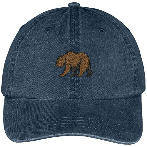 Trendy Apparel Shop Bear Embroidered Washed Soft Cotton Adjustable Baseball Cap