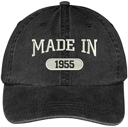 Trendy Apparel Shop 64th Birthday - Made in 1955 Embroidered Low Profile Washed Cotton Baseball Cap