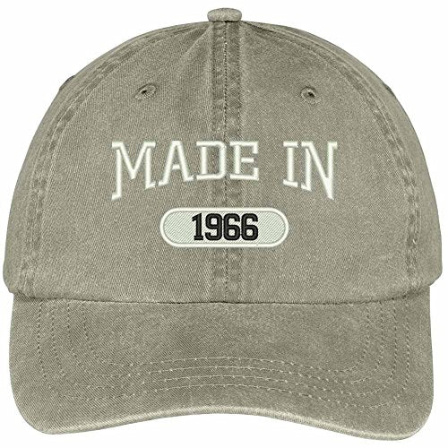 Trendy Apparel Shop 53rd Birthday - Made in 1966 Embroidered Low Profile Washed Cotton Baseball Cap