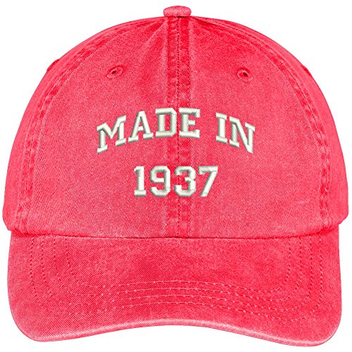 Trendy Apparel Shop Made in 1937-82nd Birthday Embroidered Washed Cotton Baseball Cap