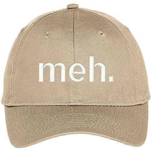 Trendy Apparel Shop Meh Funny Expression Embroidered Baseball Cap