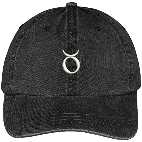 Trendy Apparel Shop Taurus Zodiac Signs Embroidered Soft Crown 100% Brushed Cotton Cap