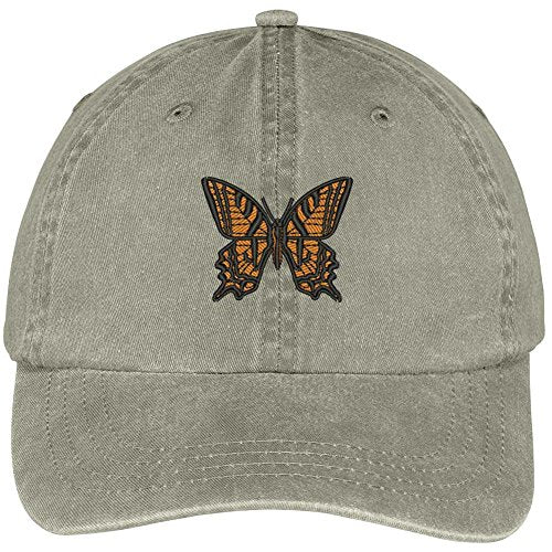 Trendy Apparel Shop Butterfly Embroidered Washed Cotton Adjustable Cap