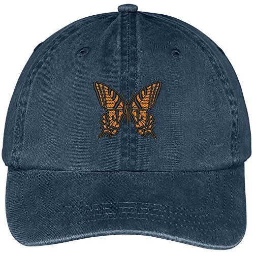 Trendy Apparel Shop Butterfly Embroidered Washed Cotton Adjustable Cap