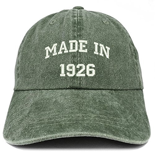 Trendy Apparel Shop Made in 1926 Text Embroidered 95th Birthday Washed Cap