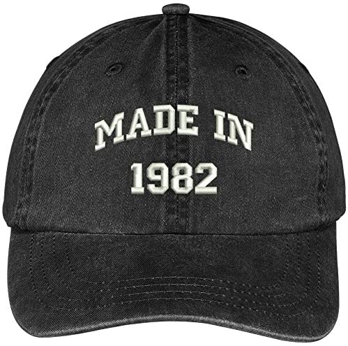 Trendy Apparel Shop Made in 1982-37th Birthday Embroidered Washed Cotton Baseball Cap