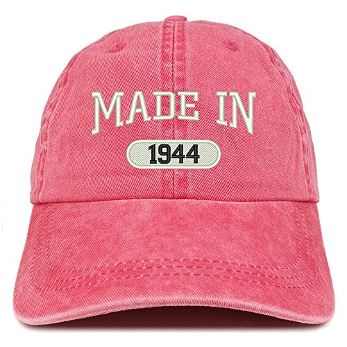 Trendy Apparel Shop Made in 1944 Embroidered 77th Birthday Washed Baseball Cap