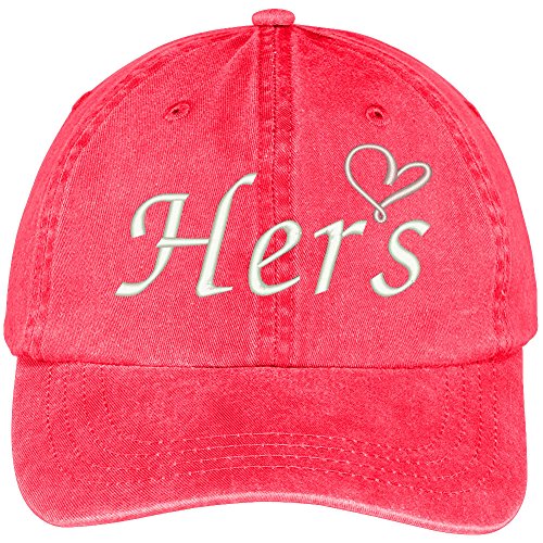 Trendy Apparel Shop Heart Embroidered Washed Soft Cotton Adjustable Baseball Cap