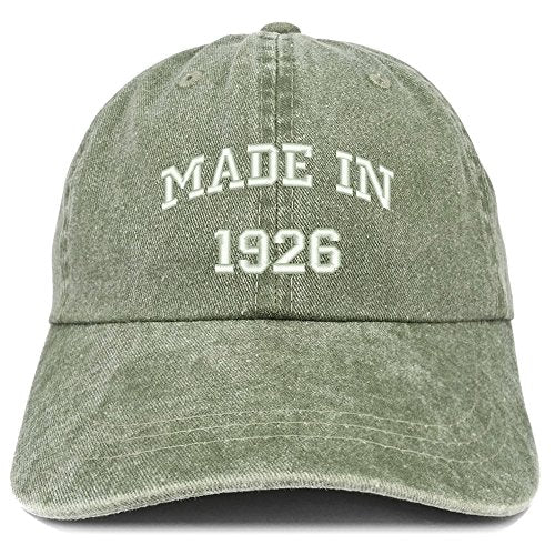 Trendy Apparel Shop Made in 1926 Text Embroidered 95th Birthday Washed Cap