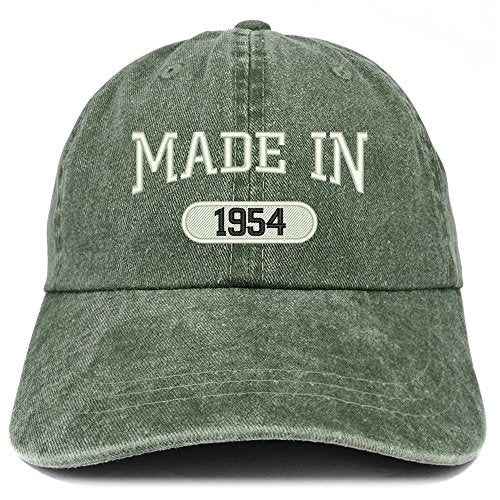 Trendy Apparel Shop Made in 1954 Embroidered 67th Birthday Washed Baseball Cap