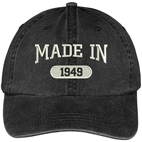 Trendy Apparel Shop 70th Birthday - Made in 1949 Embroidered Low Profile Washed Cotton Baseball Cap