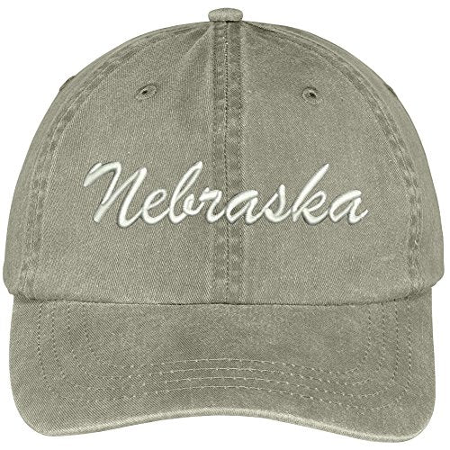 Trendy Apparel Shop Nebraska State Embroidered Low Profile Adjustable Cotton Cap