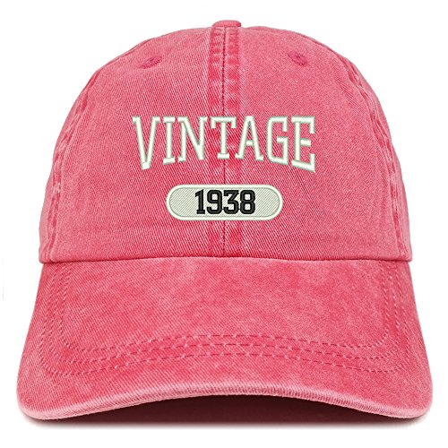 Trendy Apparel Shop Vintage 1938 Embroidered 83rd Birthday Soft Crown Washed Cotton Cap