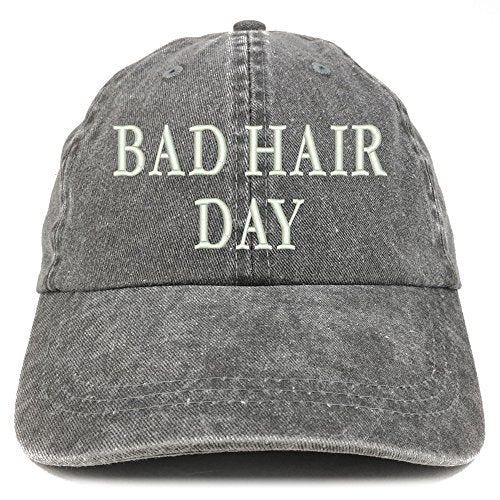 Trendy Apparel Shop Bad Hair Day Embroidered 100% Cotton Baseball Cap