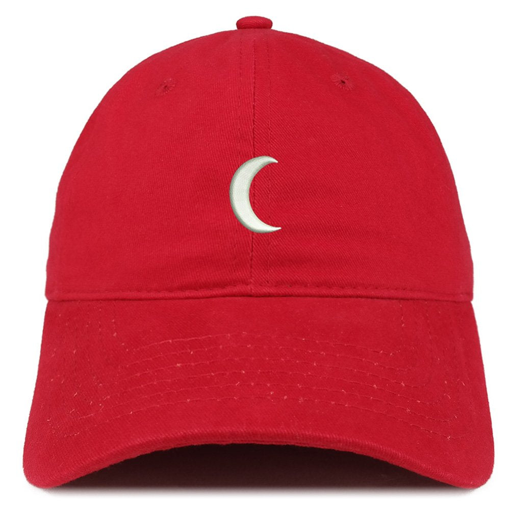 Trendy Apparel Shop Crescent Moon Embroidered Soft Low Profile Adjustable Cotton Cap