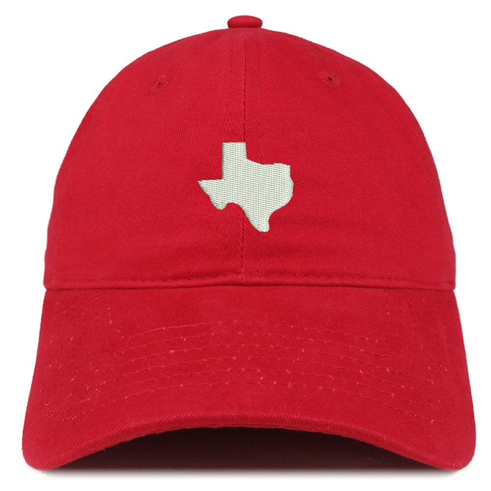 Trendy Apparel Shop Texas State Map Embroidered Low Profile Soft Cotton Brushed Baseball Cap