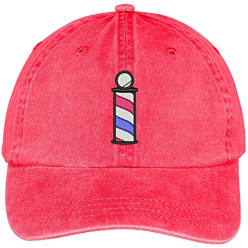 Trendy Apparel Shop Barber Pole Embroidered Washed Soft Cotton Adjustable Baseball Cap