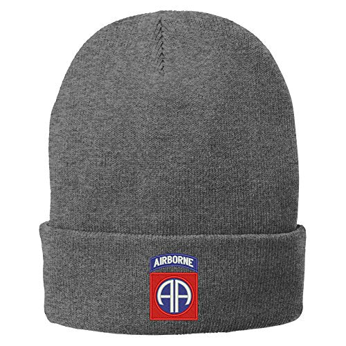 Trendy Apparel Shop 82nd Airborne US Infantry Army Embroidered Winter Folded Long Beanie