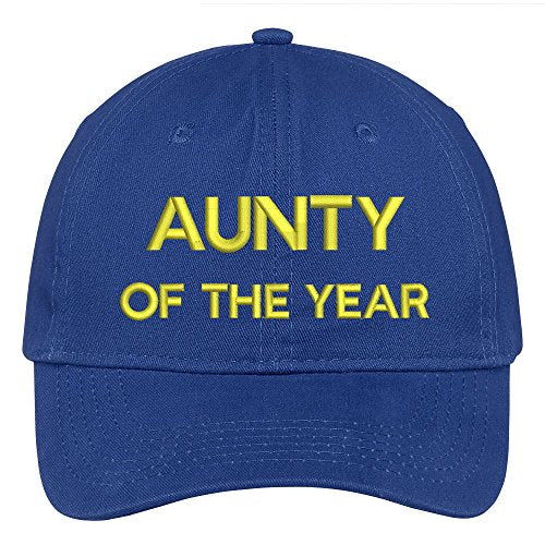 Trendy Apparel Shop Aunt of The Year Embroidered Adjustable Cotton Twill Baseball Cap