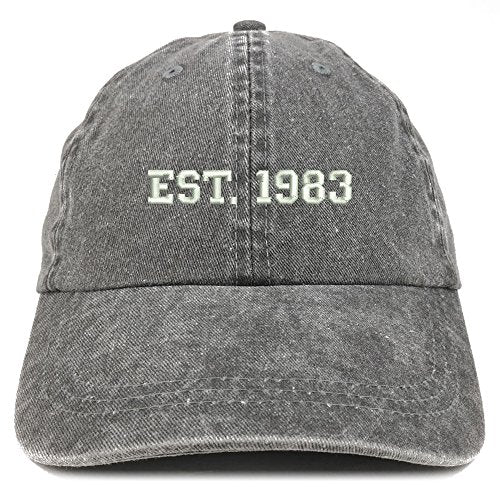 Trendy Apparel Shop EST 1983 Embroidered - 38th Birthday Gift Pigment Dyed Washed Cap