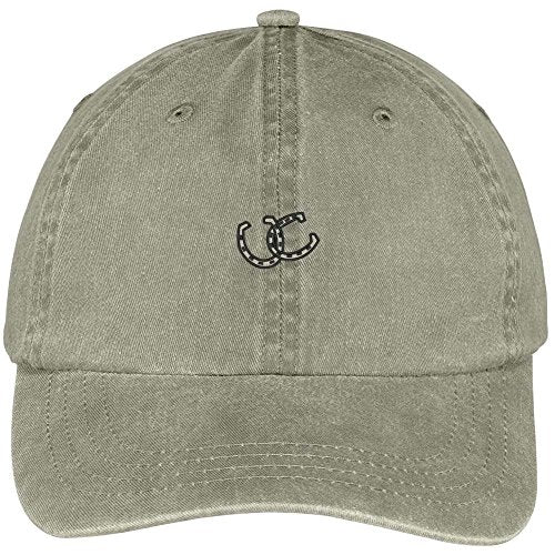 Trendy Apparel Shop Horseshoes Embroidered Washed Soft Cotton Adjustable Baseball Cap