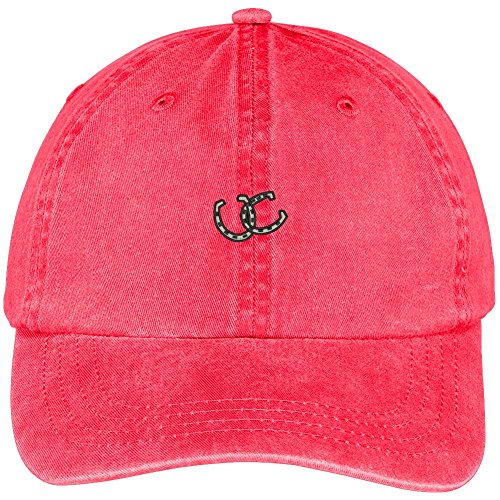 Trendy Apparel Shop Horseshoes Embroidered Washed Soft Cotton Adjustable Baseball Cap