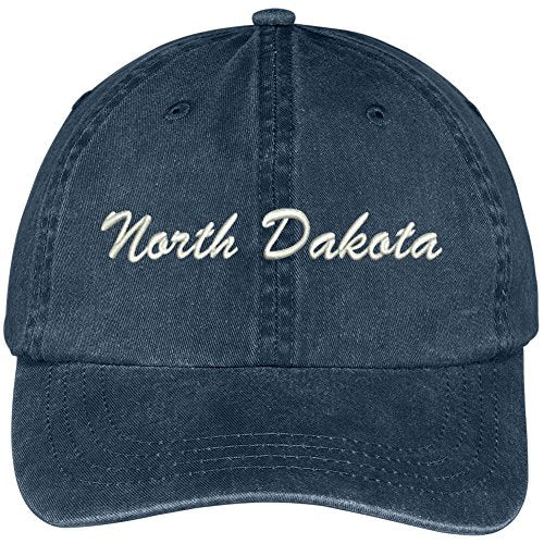 Trendy Apparel Shop North Dakota State Embroidered Low Profile Adjustable Cotton Cap