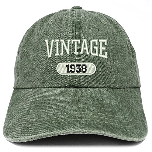 Trendy Apparel Shop Vintage 1938 Embroidered 83rd Birthday Soft Crown Washed Cotton Cap