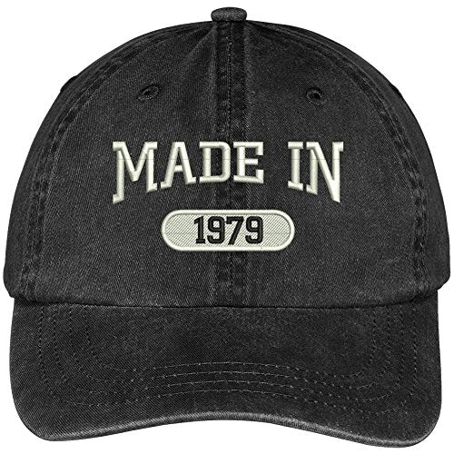 Trendy Apparel Shop 40th Birthday - Made in 1979 Embroidered Low Profile Washed Cotton Baseball Cap