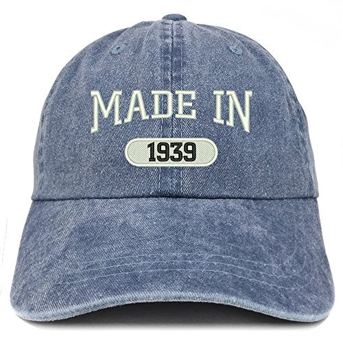 Trendy Apparel Shop Made in 1939 Embroidered 82nd Birthday Washed Baseball Cap