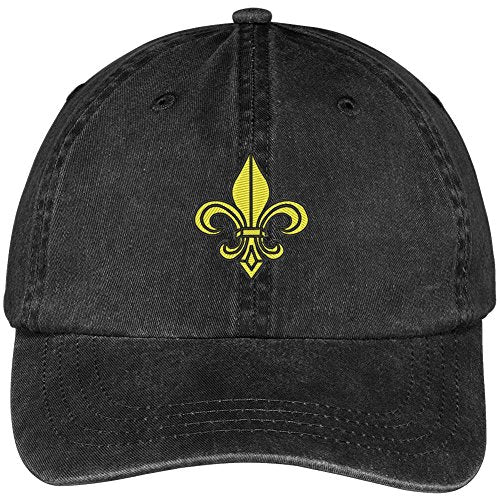 Trendy Apparel Shop Fleur De Lis Embroidered Pigment Dyed Washed Cotton Baseball Cap