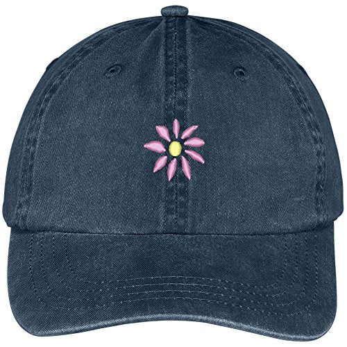 Trendy Apparel Shop Daisy Flower Embroidered Washed Soft Cotton Adjustable Baseball Cap