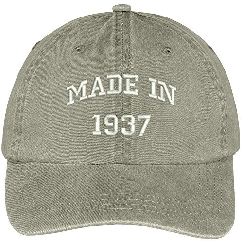 Trendy Apparel Shop Made in 1937-82nd Birthday Embroidered Washed Cotton Baseball Cap