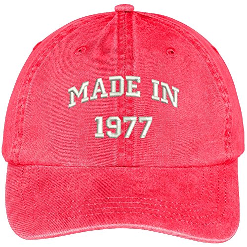 Trendy Apparel Shop Made in 1977-42nd Birthday Embroidered Washed Cotton Baseball Cap