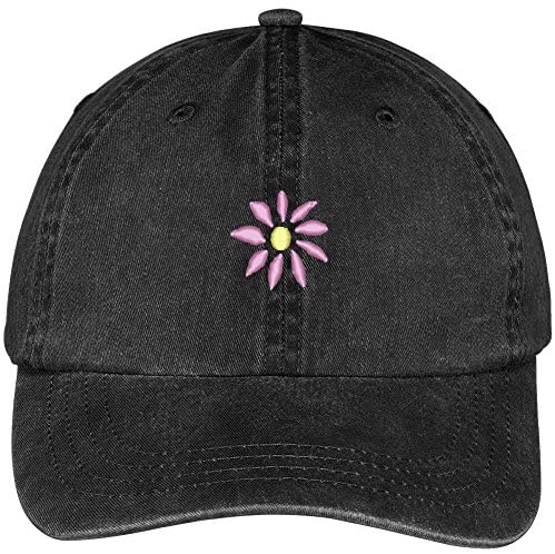 Trendy Apparel Shop Daisy Flower Embroidered Washed Soft Cotton Adjustable Baseball Cap