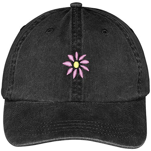 Trendy Apparel Shop Daisy Flower Embroidered Washed Soft Cotton Adjustable Baseball Cap