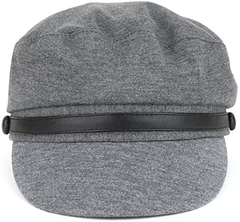 Trendy Apparel Shop Women's Greek Sailor Baker Boy Style Cabbie Hat - Grey